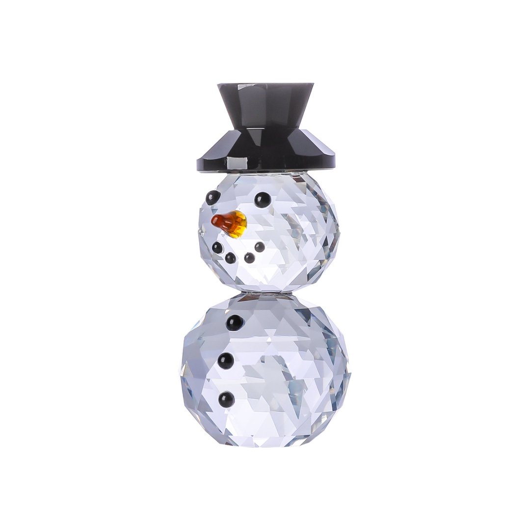 Paper Weight Crystal - クリスタルブラックハット雪だるまフィギュアコレクタブルペーパーウェイトガラス雪だるまオーナメントクリスマスパーティーの記念品装飾ギフト
