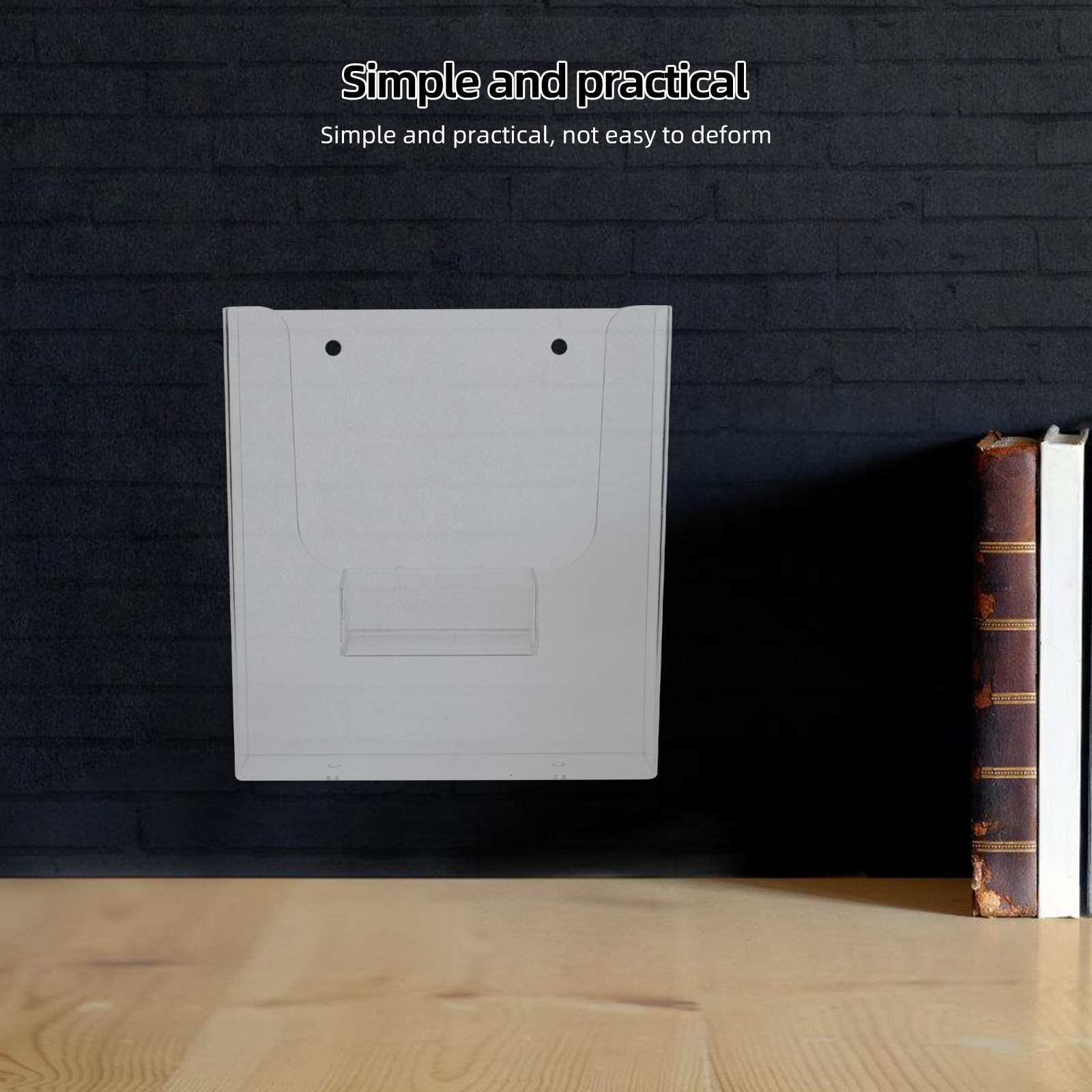 Magazine Holder Rack - アクリル製A4サイズマガジンホルダー。壁掛け式で、書類やファイルを整理・収納できる透明なディスプレイラック。ご自宅やオフィスに最適。