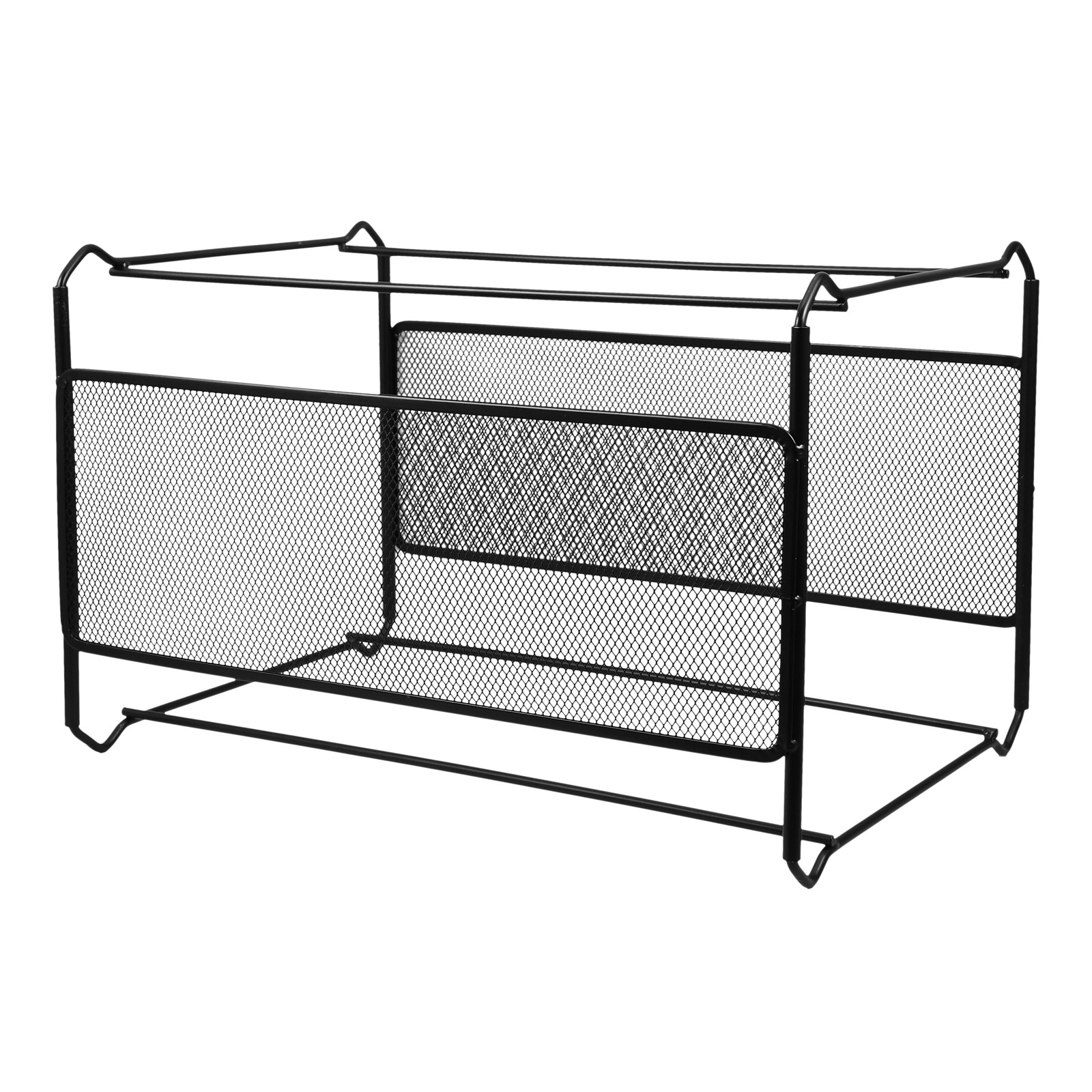 Magazine Holder Rack - 鉄製メッシュファイルホルダー、デスクトップ用ブックオーガナイザー、オフィス、学校、家庭での使用に最適な収納ラック、書類や雑誌の整理に。