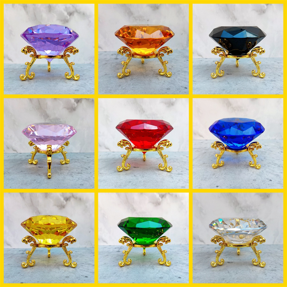 80 ミリメートル K9 クリスタルダイヤモンド金属三角形ス - Paper Weight Crystal のレビューと価格