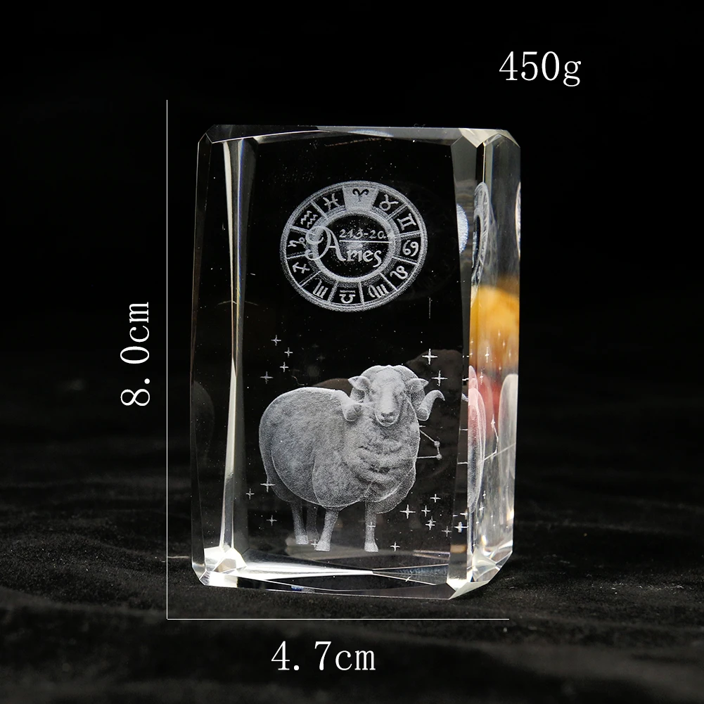 3D zodiacは、ベースの装飾、レーザー彫刻、プリズムガ - Paper Weight Crystal のレビューと価格