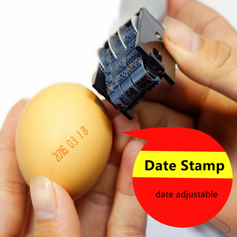 携帯用日付スタンプ 卵、スーパーマーケット、店舗、学校、銀行 - Rubber Date Stamp のレビューと価格