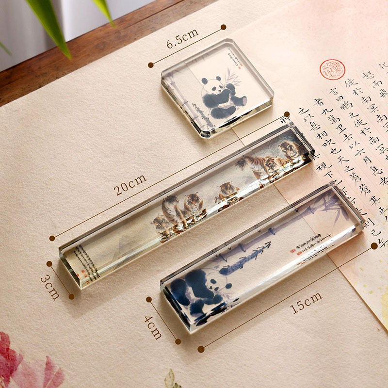1 個の中国書道用クリスタルガラスペーパーウェイト、頑丈な筆 - Paper Weight Crystal のレビューと価格