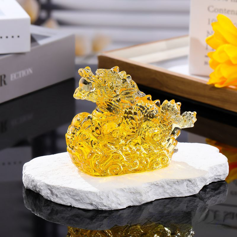 ラッキーな中国のzodiacドラゴンの置物、文鎮、文鎮、室内 - Paper Weight Crystal のレビューと価格