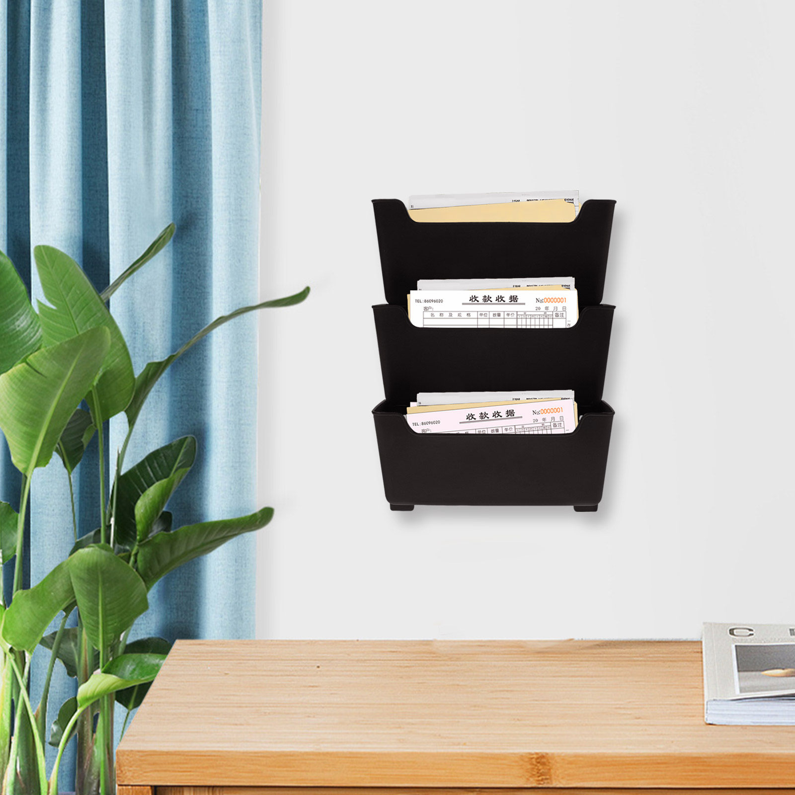 1個入り 壁掛けファイル整理ラック 透明プラスチック製 ハン - Magazine Holder Rack のレビューと価格