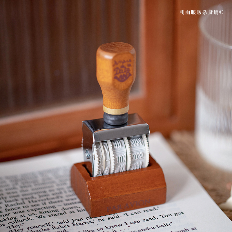 Chaoyu レトロ木製日付スタンプ 調整可能なデジタルロー - Rubber Date Stamp のレビューと価格