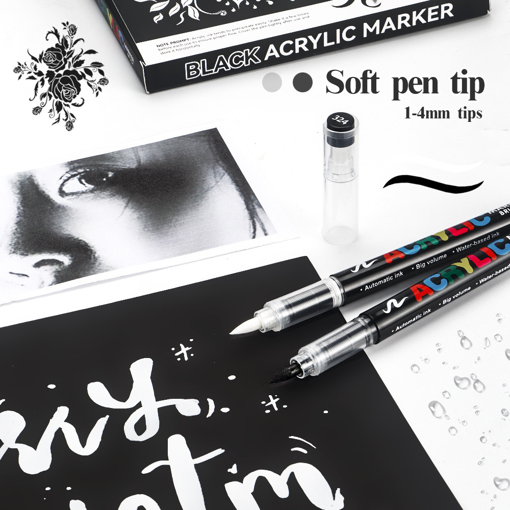 12本 ブラック/ホワイト プレミアム ハイライト アクリル - Copic Marker Sketch のレビューと価格