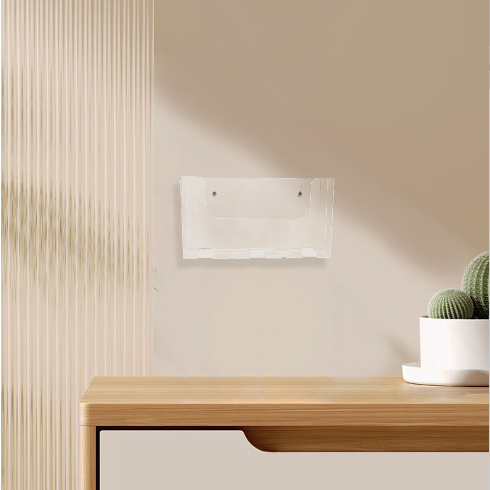 2個入り、壁掛け式ファイルホルダー、アクリル製透明マガジンラ - Magazine Holder Rack のレビューと価格