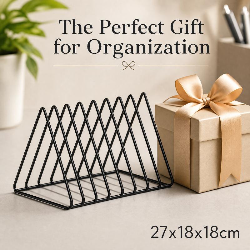 新製品 5/9グリッド収納ラック 三角形鉄製ファイルオーガナ - Magazine Holder Rack のレビューと価格